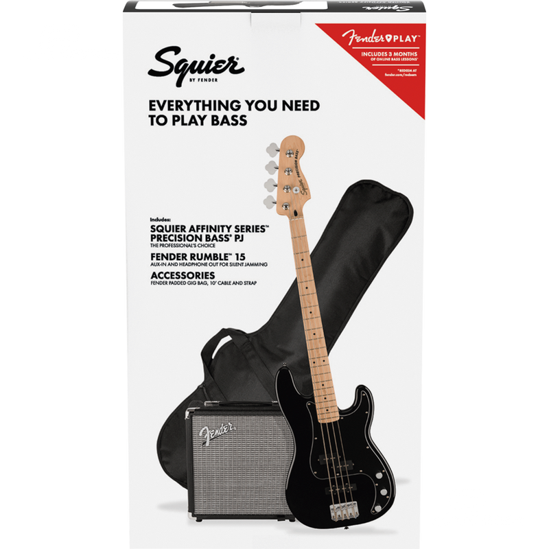 PAQUETE BAJO SQUIER 0372981006 PK PJ BASS MN BLK R15 120V - JP Musical