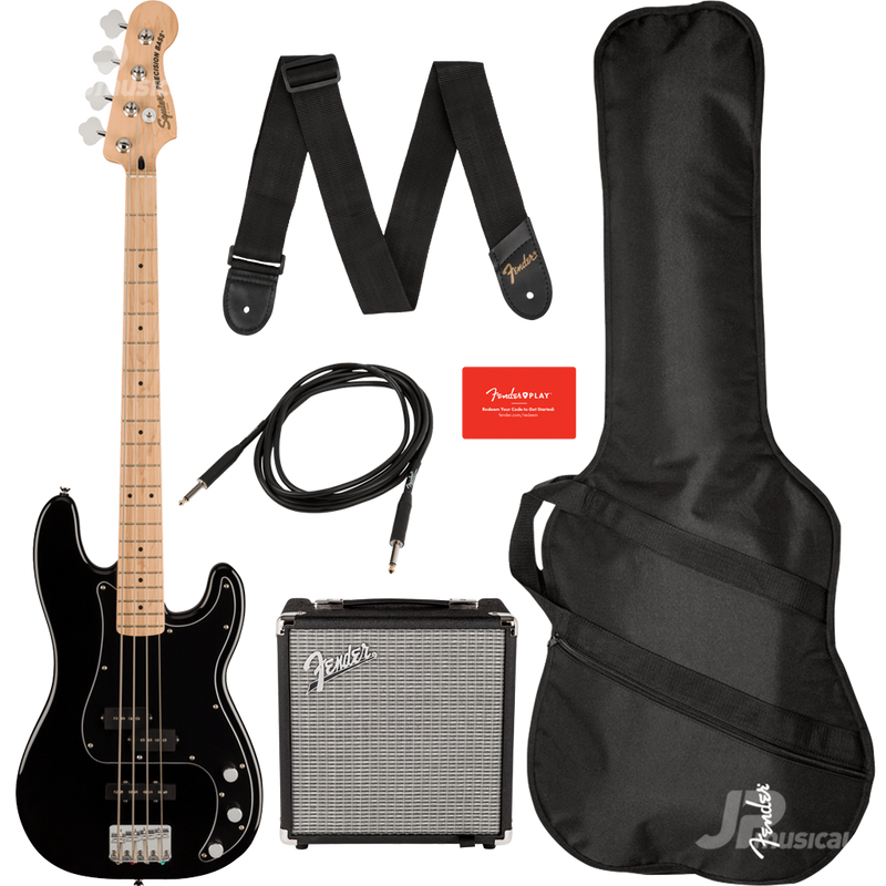 PAQUETE BAJO SQUIER 0372981006 PK PJ BASS MN BLK R15 120V - JP Musical