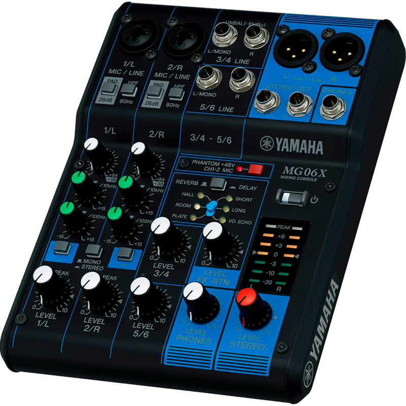 MEZCLADORA YAMAHA MG06X DE 6 CANALES CON FX - JP Musical