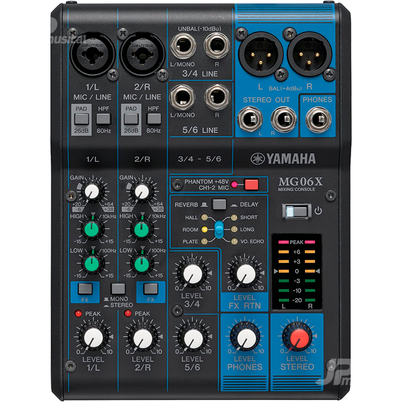 MEZCLADORA YAMAHA MG06X DE 6 CANALES CON FX - JP Musical