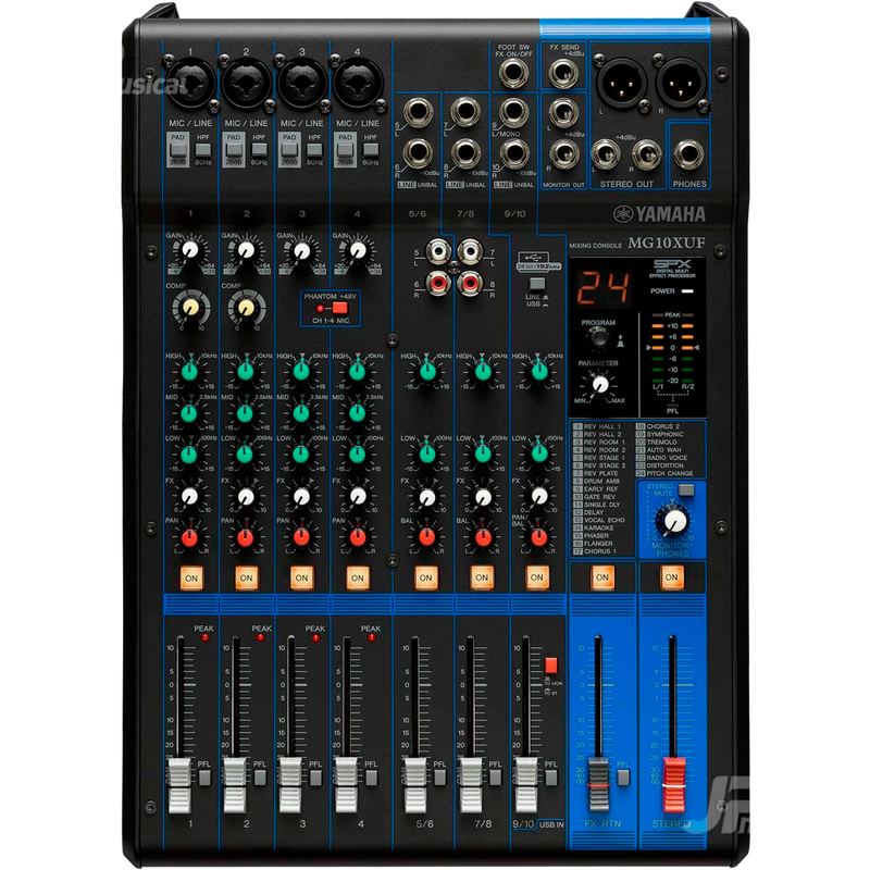 MEZCLADORA YAMAHA MG10XUF CON FADERS - JP Musical